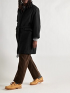 Monitaly - Belted Wool-Blend Coat - Black