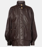Zimmermann Illustration oversized leather jacket
