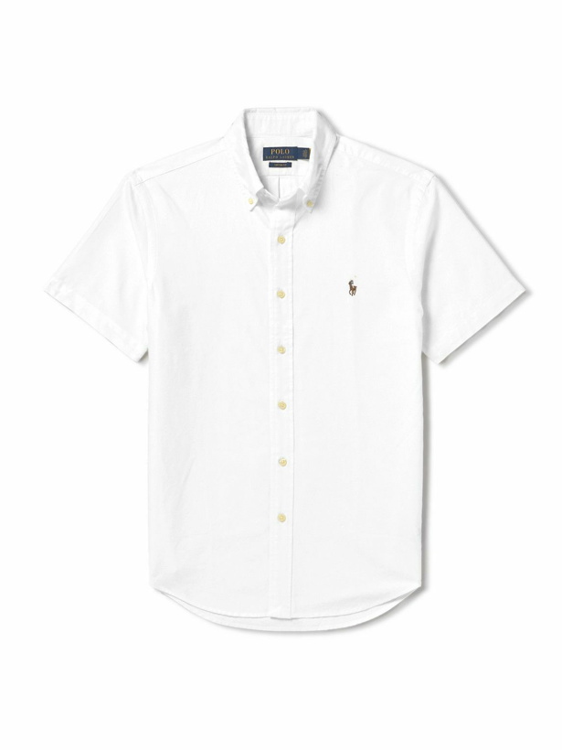 Photo: Polo Ralph Lauren - Button-Down Collar Logo-Embroidered Cotton Oxford Shirt - White