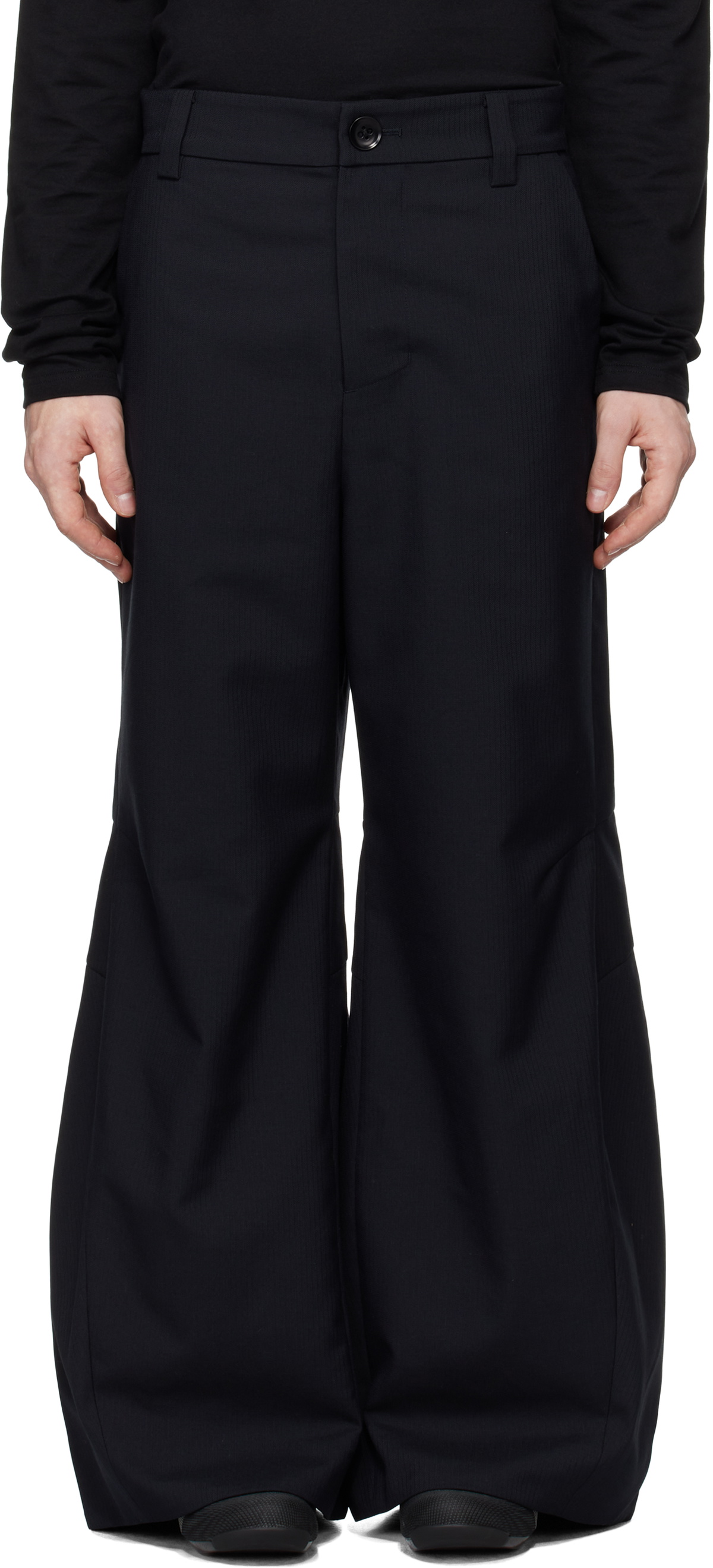 pet-tree-kor Navy Resonance Pleat Trousers pet-tree-kor
