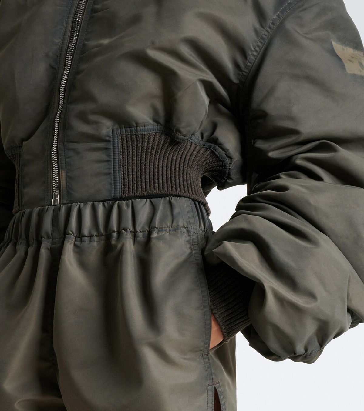 Rick Owens Secchia cropped satin bomber jacket