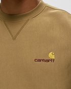 Carhartt Wip American Script Sweat Brown - Mens - Sweatshirts