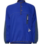 And Wander - Shell-Panelled Mesh Half-Placket Mid-Layer - Men - Blue