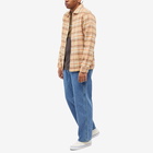 Butter Goods Men's Plaid Flannel Zip Overshirt in Citrus/Fawn