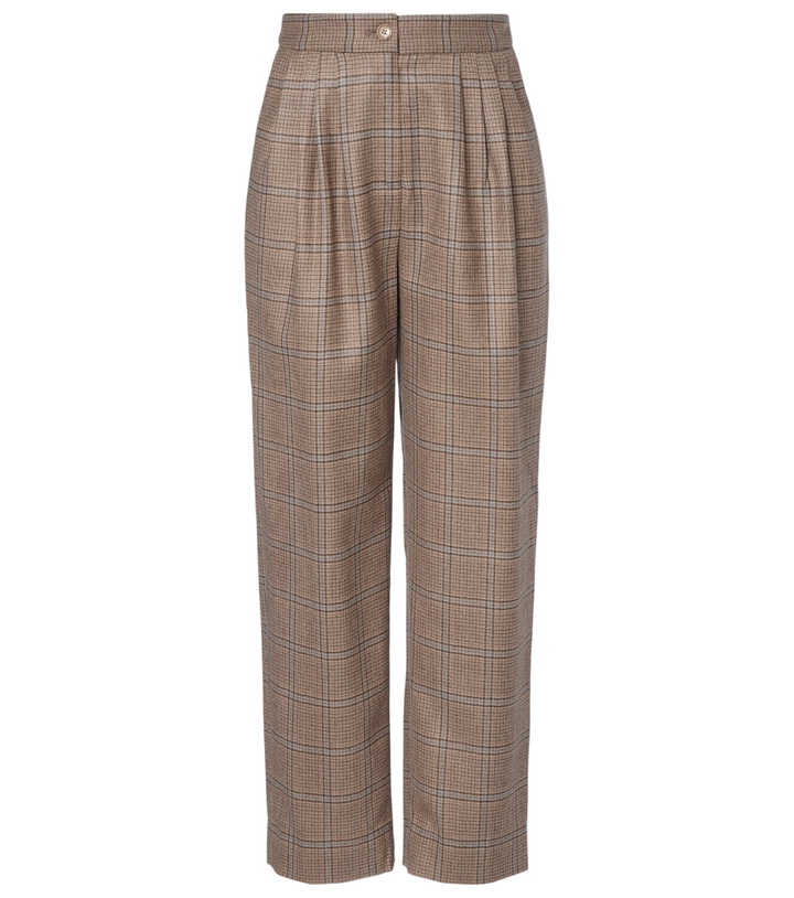 Photo: Blazé Milano Glassy checked virgin wool straight pants