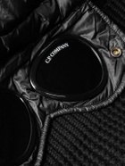 C.P. Company - Logo-Appliquéd Quilted Ripstop and Waffle-Knit Wool Hooded Down Jacket - Black