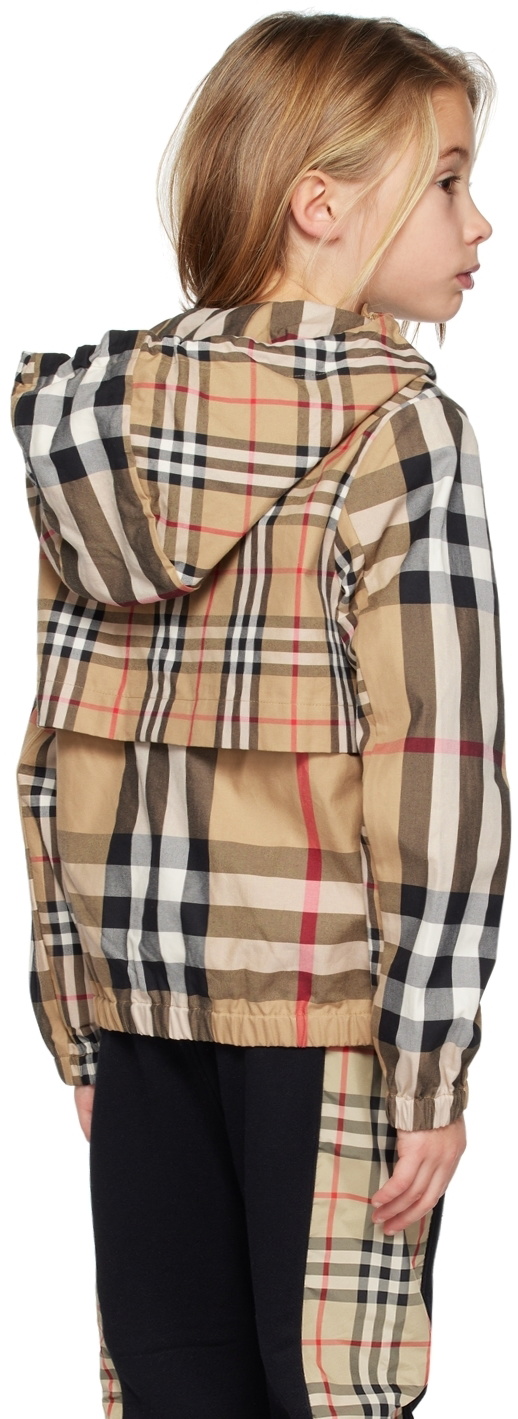 Burberry Kids Beige Contrast Check Jacket