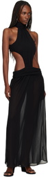 GUIZIO Black Marais Maxi Dress