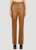Leather Straight Leg Pants in Brown