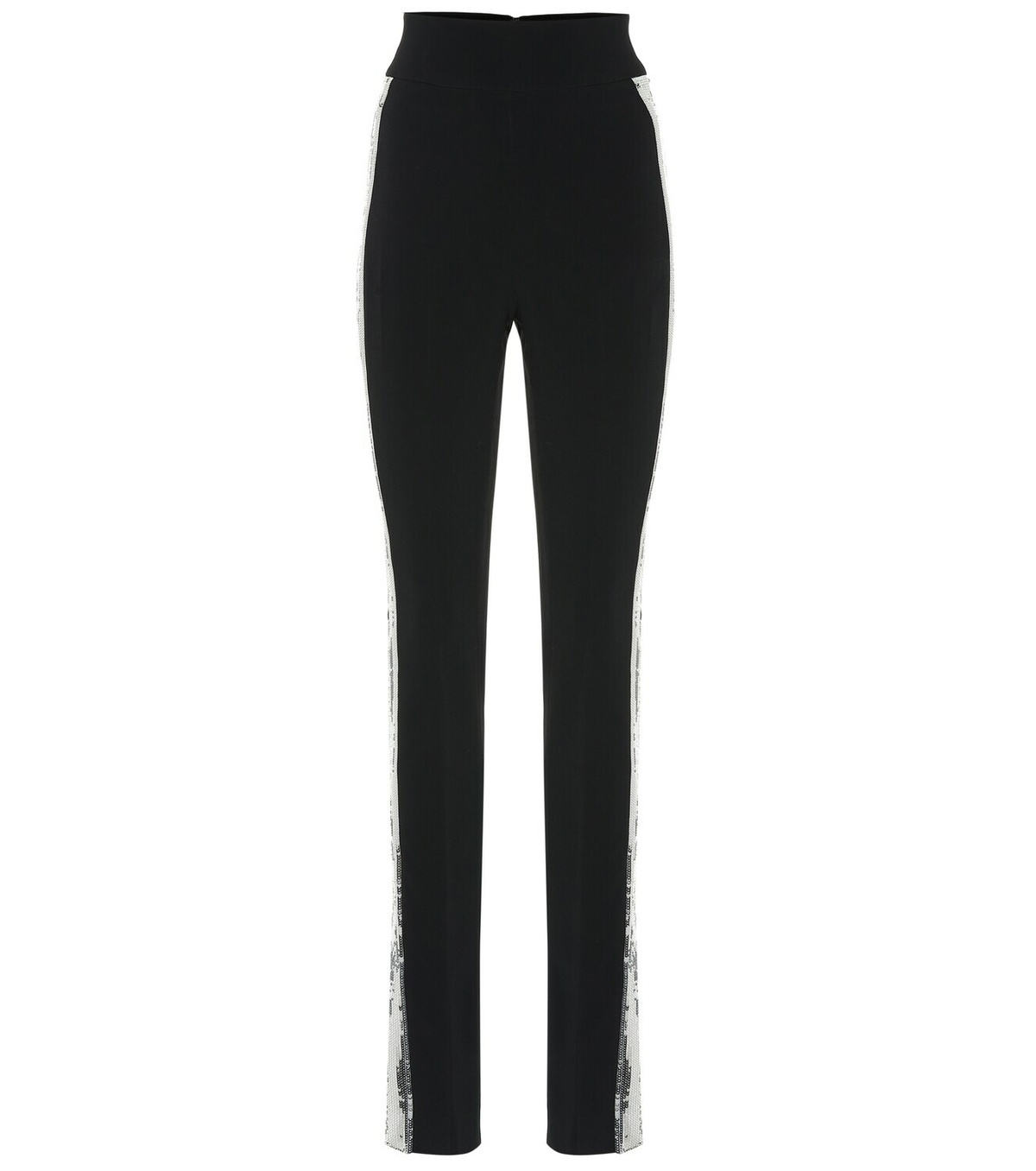 Lace-up cotton jersey flared pants in black - David Koma