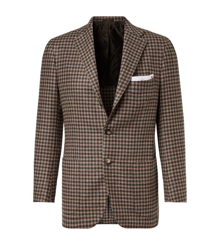 Photo: Kiton Checked wool, silk, and linen blazer