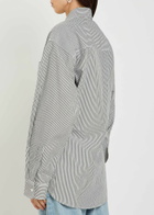 Agolde Cinched Striped Cotton-poplin Shirt Grey