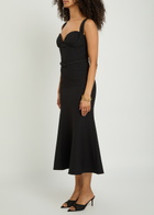 Roland Mouret Belted Crepe Midi Dress Black
