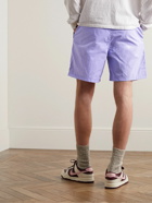 Saturdays NYC - Tyler Straight-Leg Logo-Embroidered Crinkled-Shell Shorts - Purple