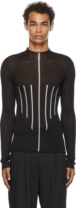 Photo: Dion Lee Black Float Frame Long Sleeve Turtleneck