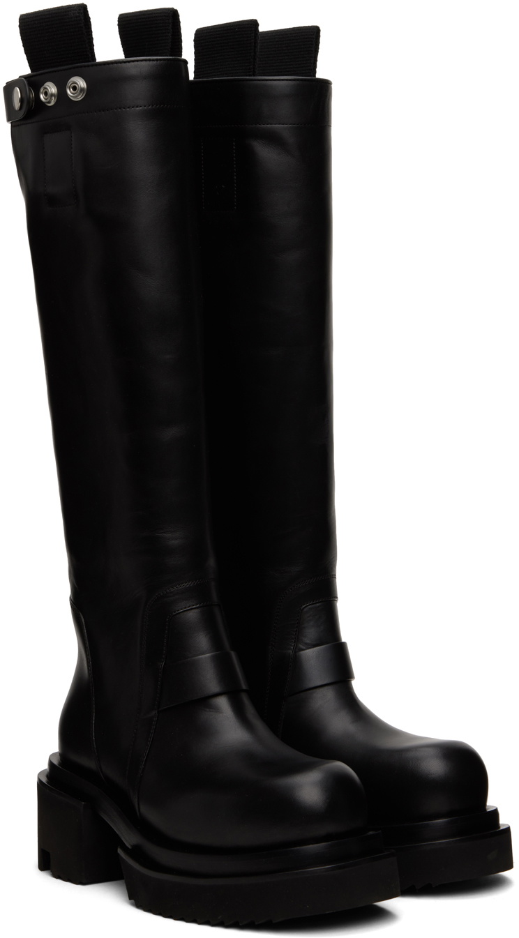 Rick Owens Black Pull-On Bogun Boots Rick Owens