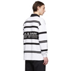 LQQK Studio for Paul and Shark White and Black Striped Long Sleeve Polo