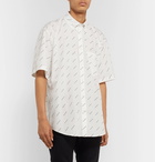 Balenciaga - Button-Down Collar Logo-Print Cotton-Poplin Shirt - White