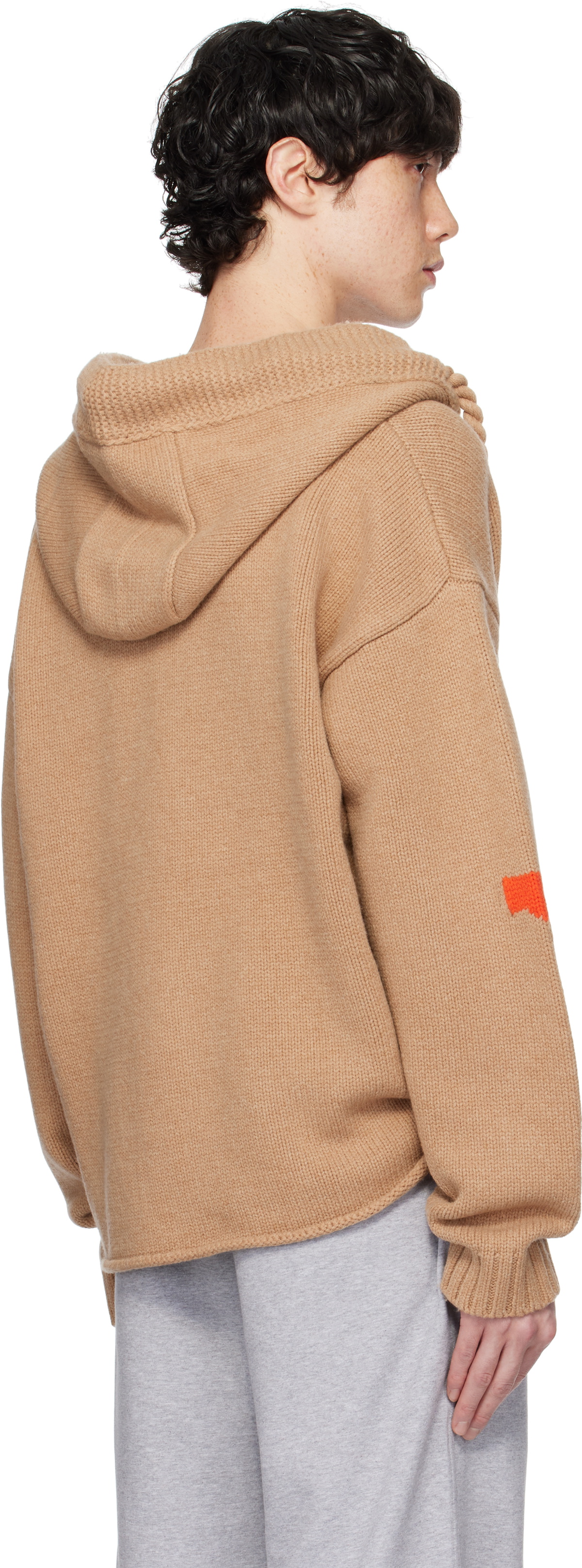 JW Anderson Tan & Orange Anchor Logo Hoodie