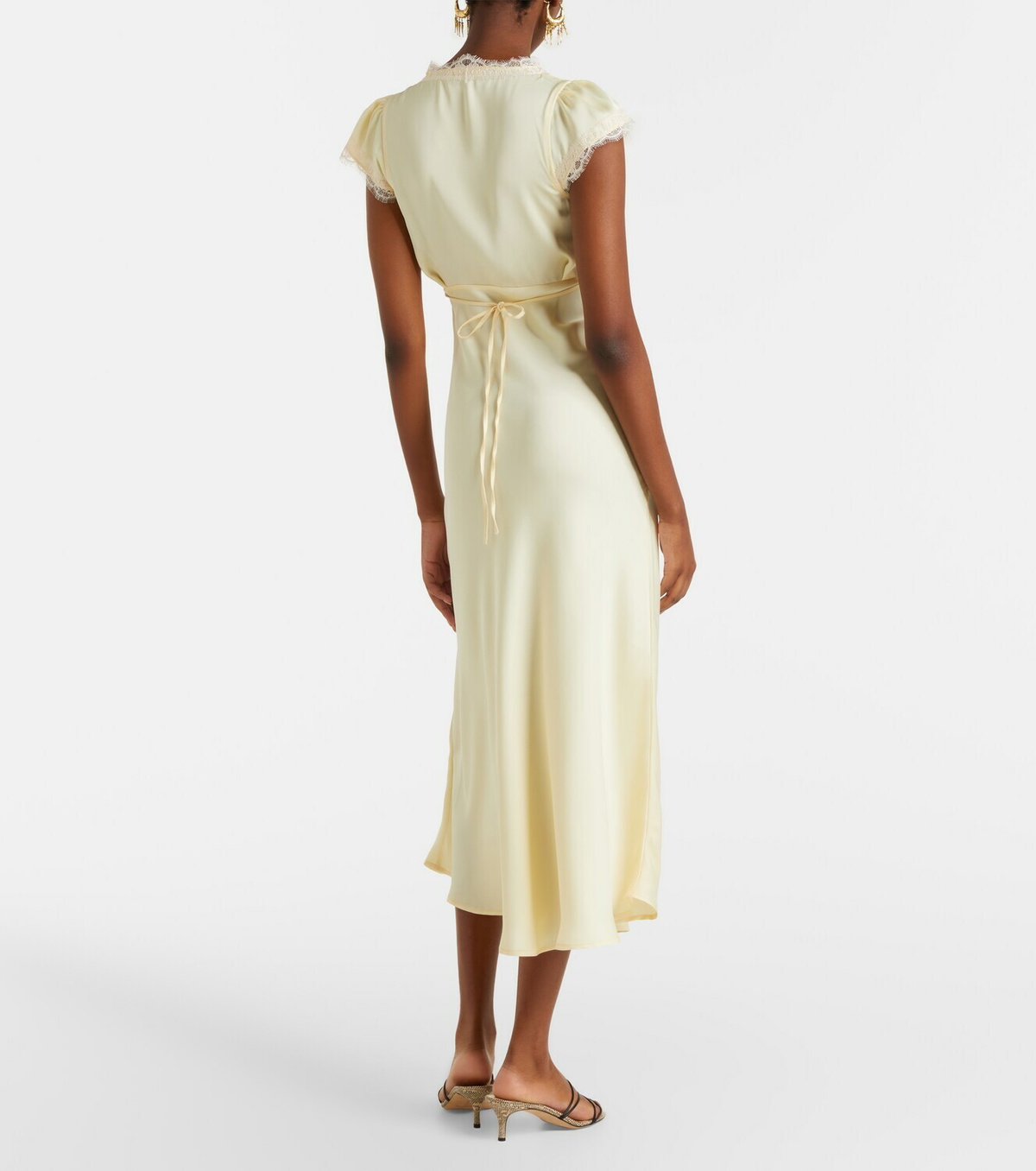 Faithfull Gala shirred midi dress