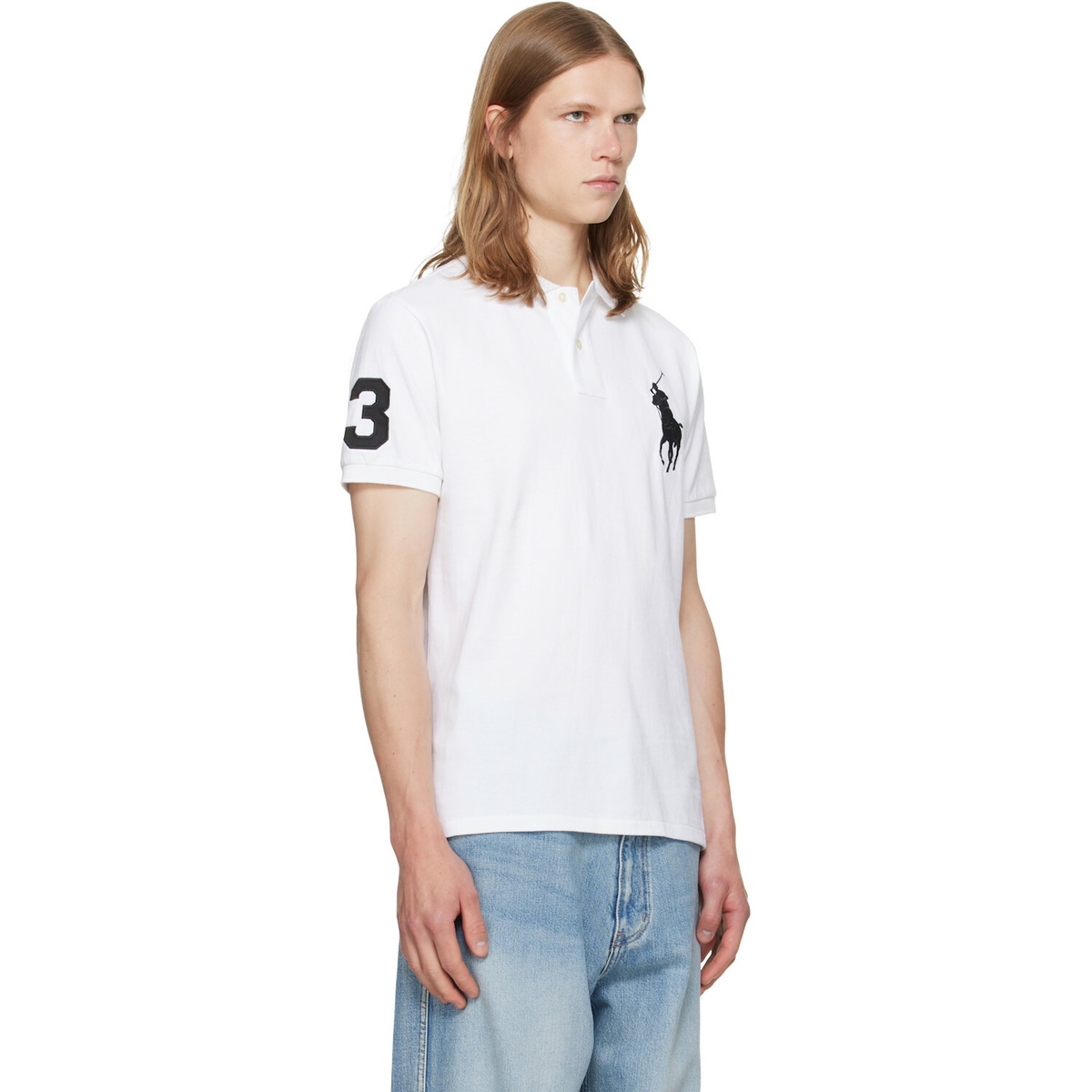 Polo Ralph Lauren White Big Pony Mesh Polo