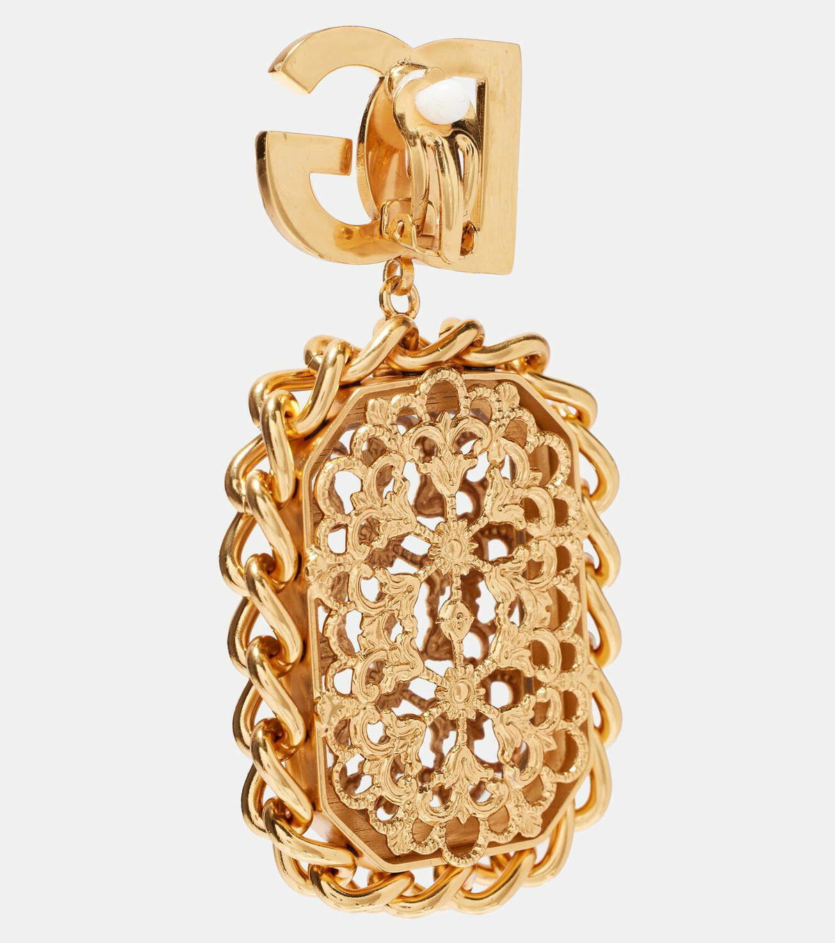 Dolce&Gabbana DG embellished clip-on earrings