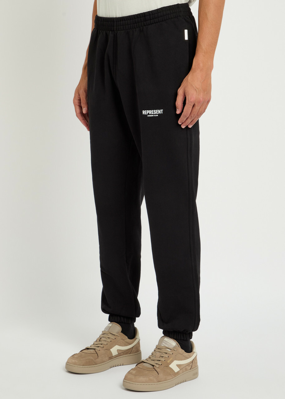 Represent Owners Club Logo-print Cotton Sweatpants Black