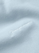 Jacquemus - Logo-Embroidered Organic Cotton-Jersey Hoodie - Blue