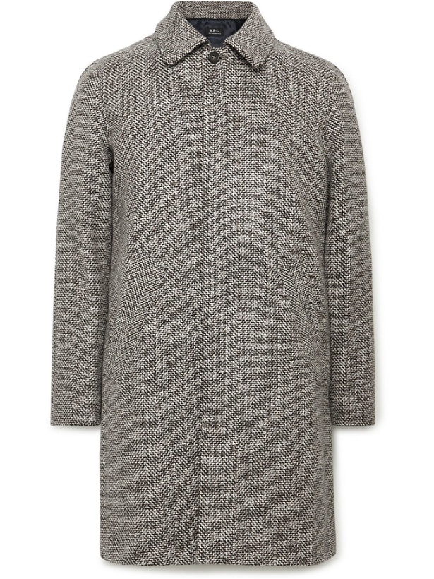 Photo: A.P.C. - Ivan Herringbone Wool-Tweed Coat - Gray