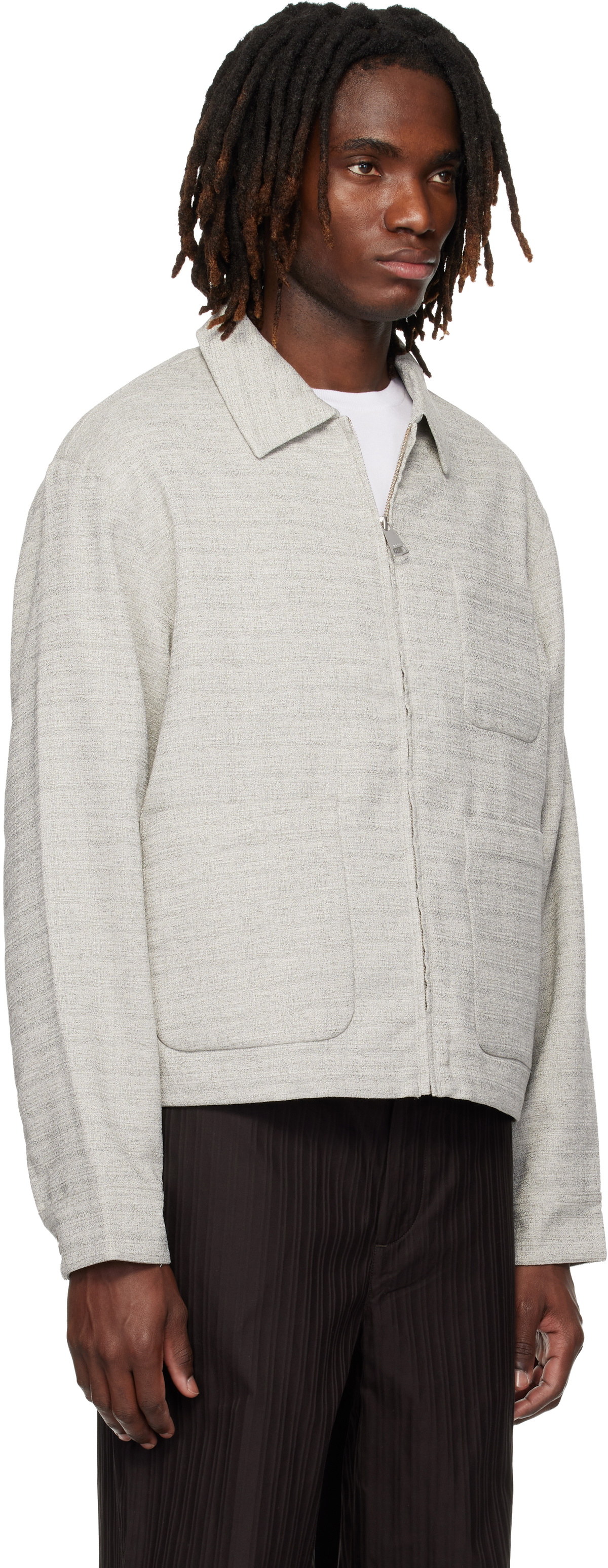 Lacoste Gray Short Textured Jacket