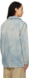 MSGM Blue Faded Denim Jacket