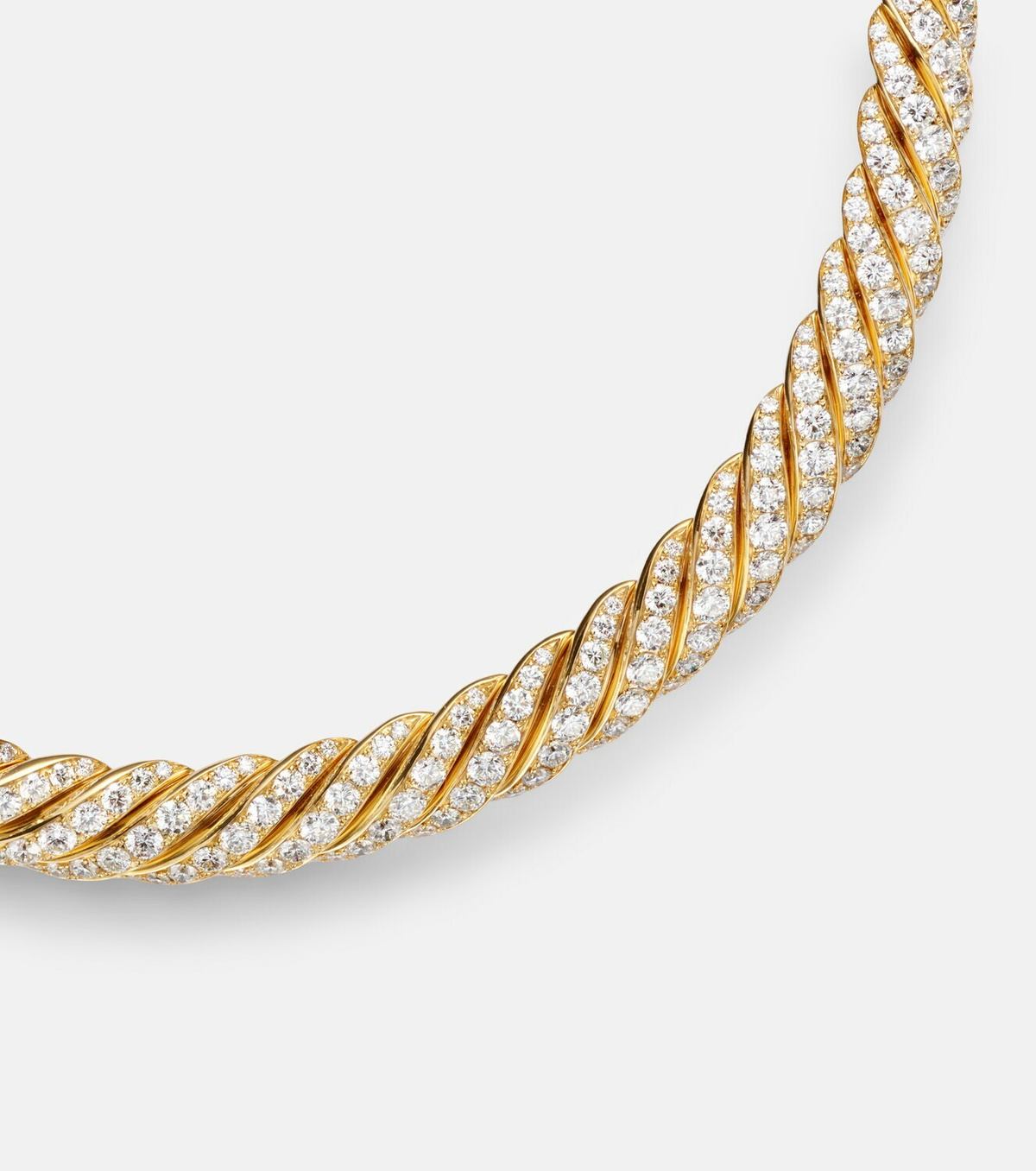 David Yurman Sculpted Cable 18kt gold necklace with diamonds
