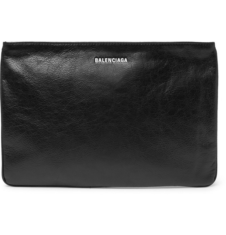 Photo: Balenciaga - Explorer Creased-Leather Pouch - Men - Black