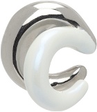Panconesi Silver & White Perla Single Ear Cuff