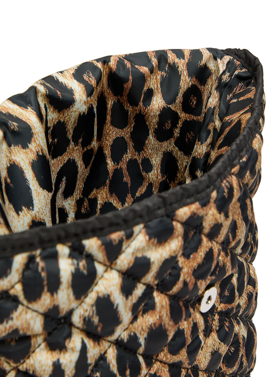 Damson Madder Leopard-print Quilted Shell Laptop Case - One Size