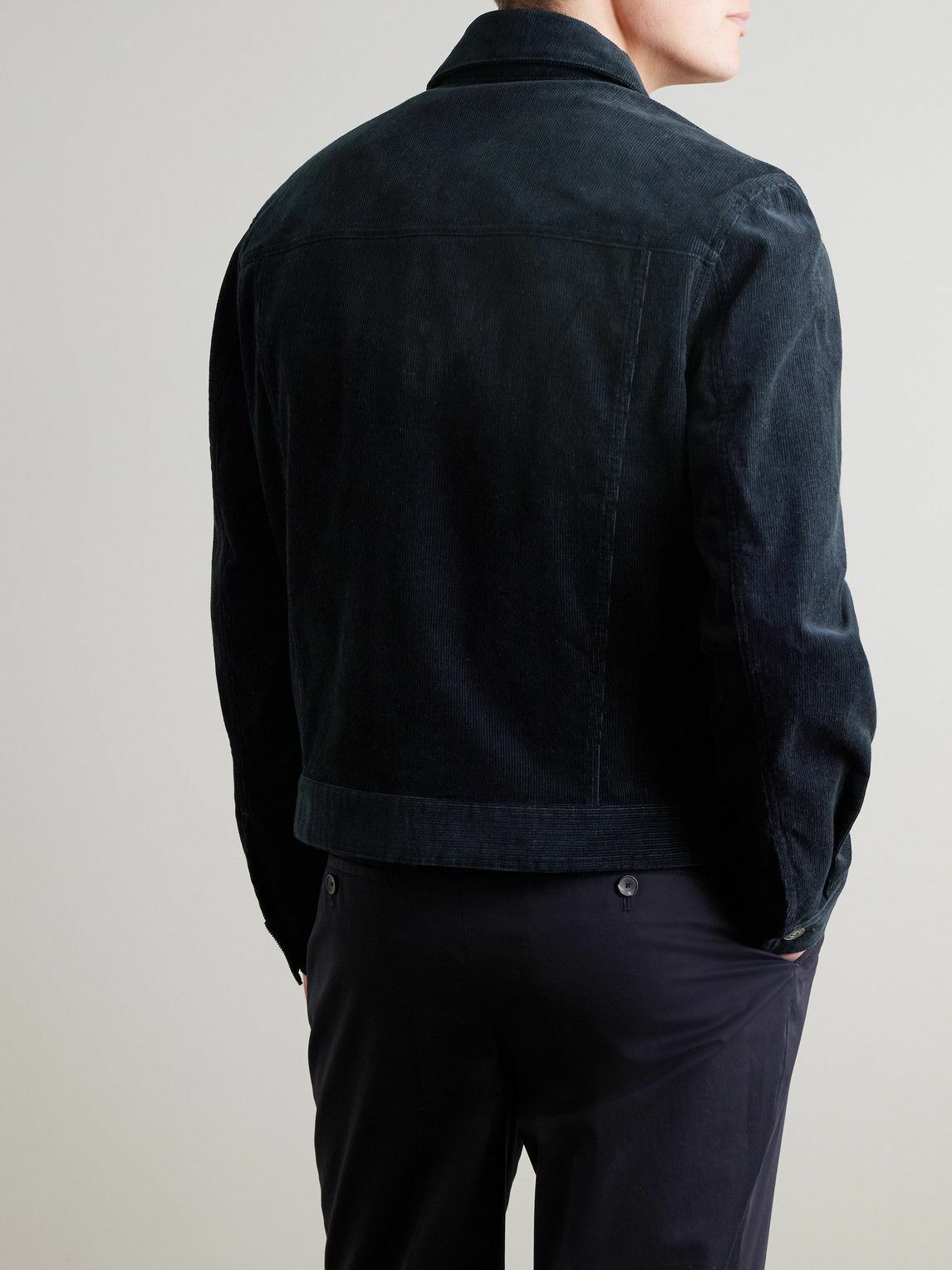 Mr P. - Cotton-Corduroy Trucker Jacket - Blue