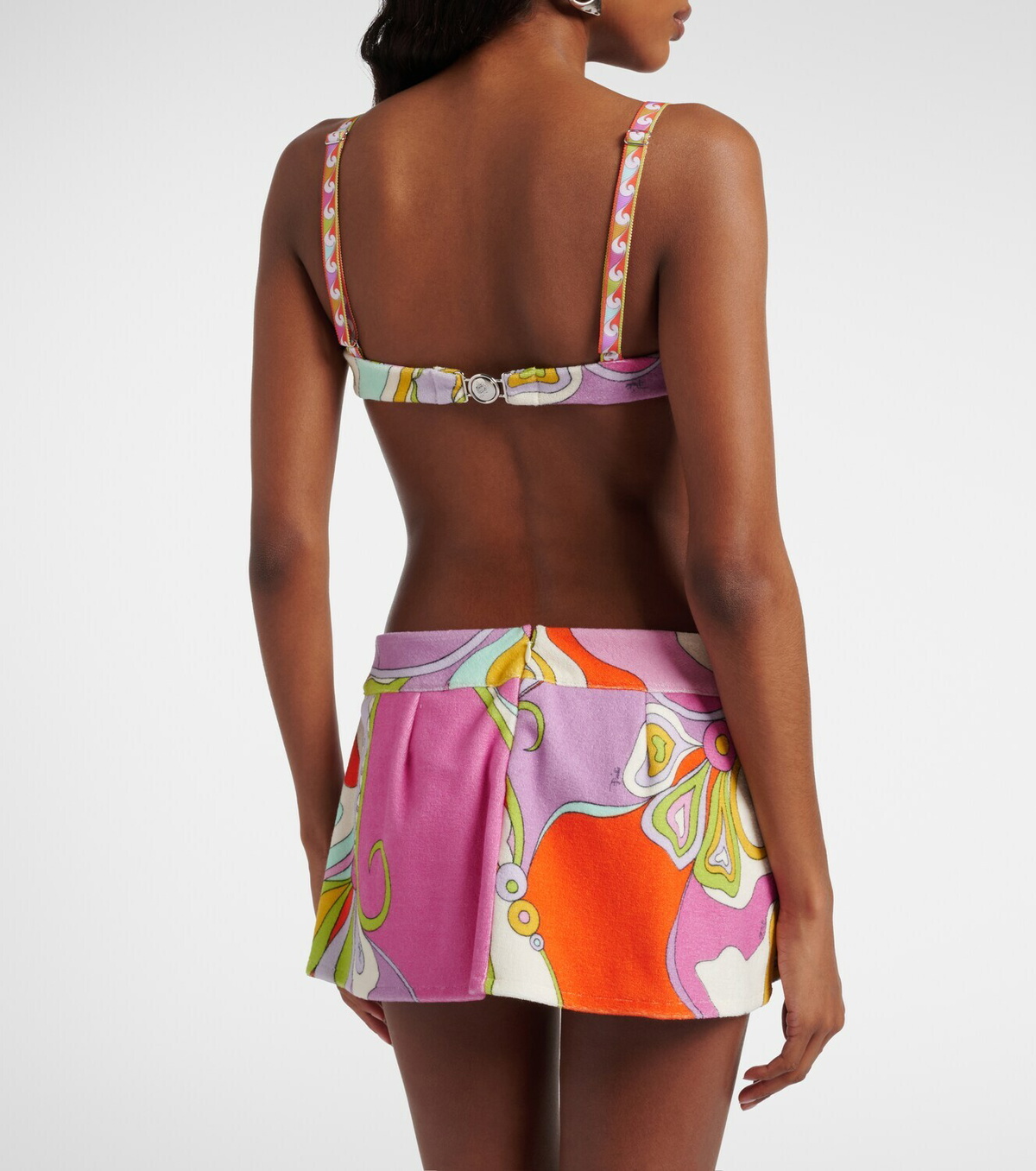Pucci Orchidee cotton-blend terry skort