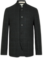 Massimo Alba - Gstaad Slim-Fit Mandarin-Collar Checked Wool-Blend Jacket - Gray