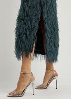 Roksanda Arion Fringed Woven Midi Pencil Skirt Navy