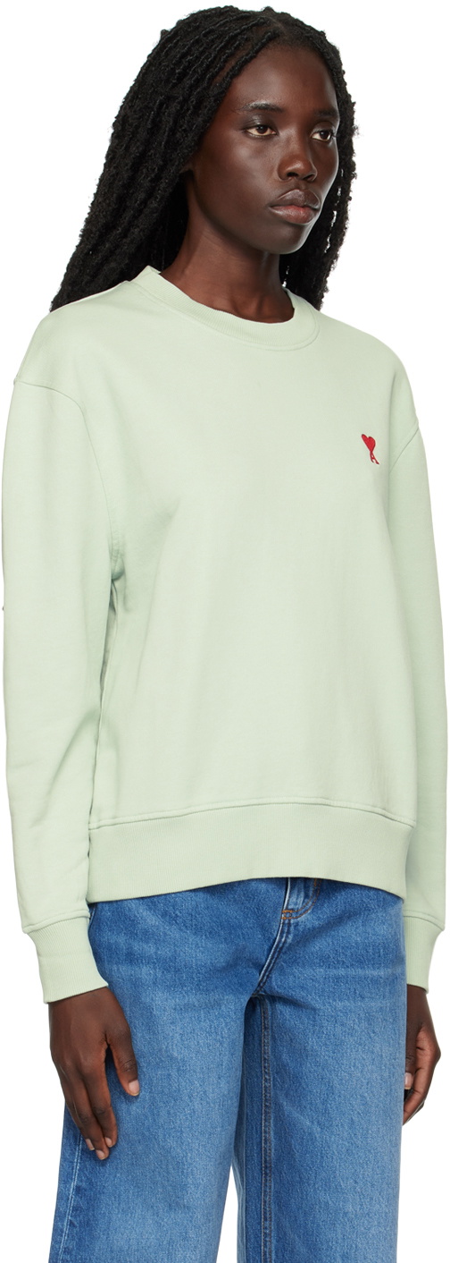 AMI Paris Green Small Ami de Cœur Sweatshirt