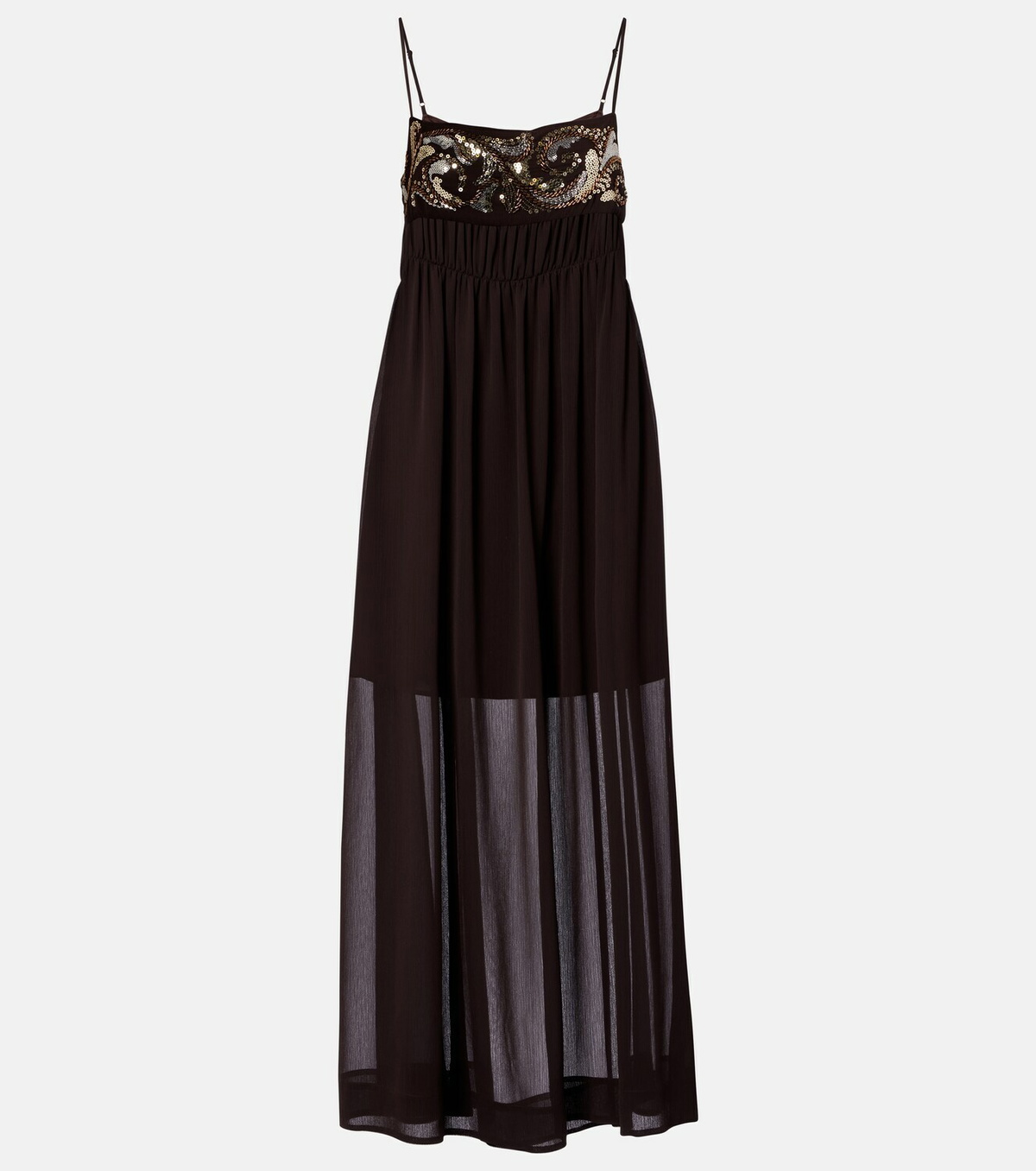 Xu Zhi Sequined chiffon maxi dress