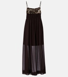 Xu Zhi Sequined chiffon maxi dress