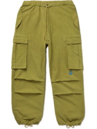 STORY MFG. - Peace Wide-Leg Organic Cotton Drawstring Cargo Trousers - Green