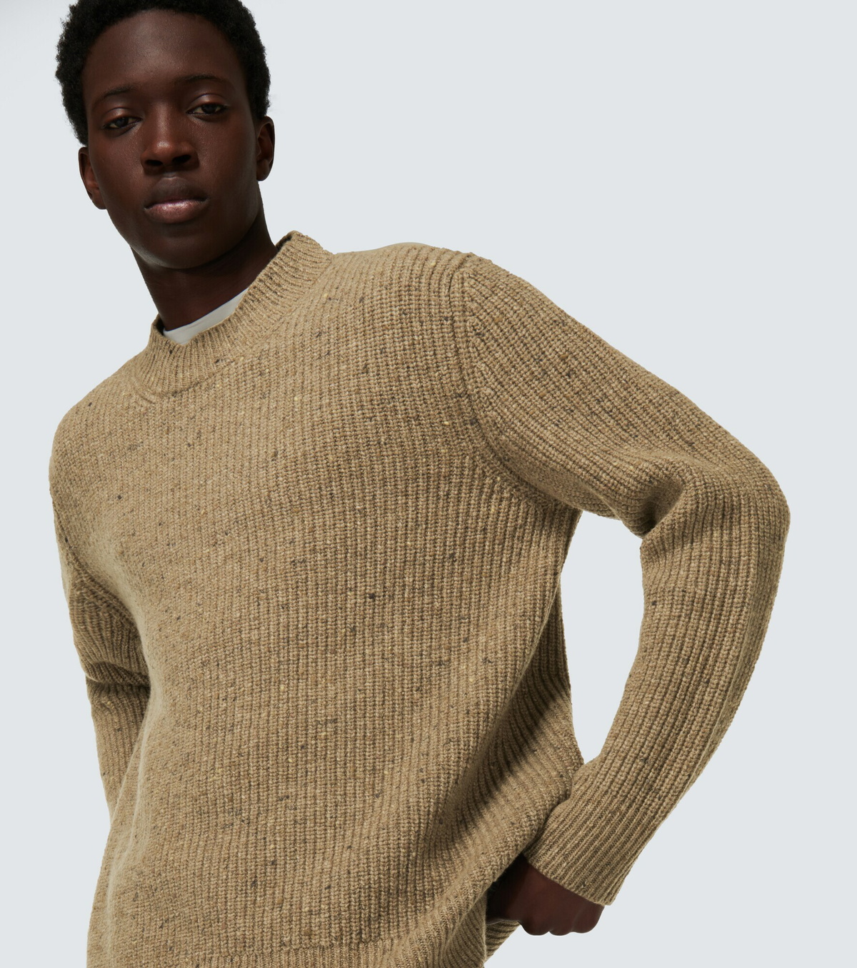 【送料&関税込】Maison Margiela Sand Cashmere Blend Sweater Maison Margiela - Wool and cashmere-blend knit top Maison