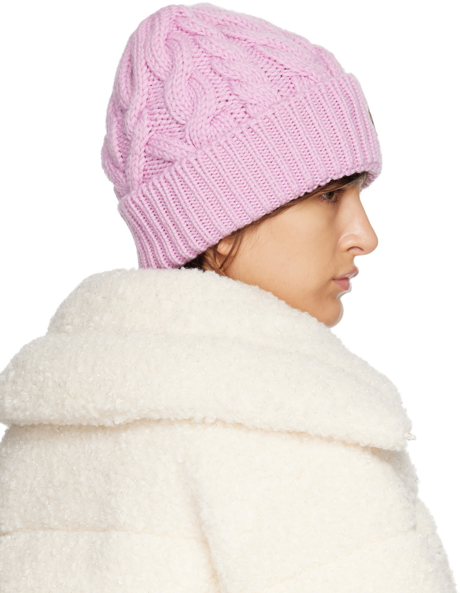Moncler Grenoble Pink Logo Beanie