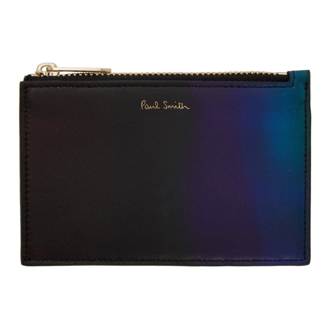Photo: Paul Smith Black and Blue Gradient Zip Card Holder