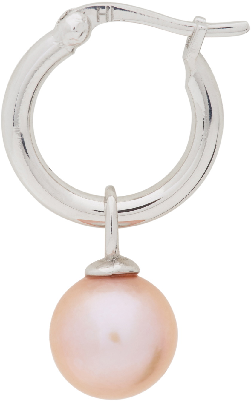 Hatton Labs SSENSE Exclusive Silver & Pink Pearl Single Earring