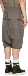 Rick Owens DRKSHDW Gray Tower Creatch Cargo Shorts