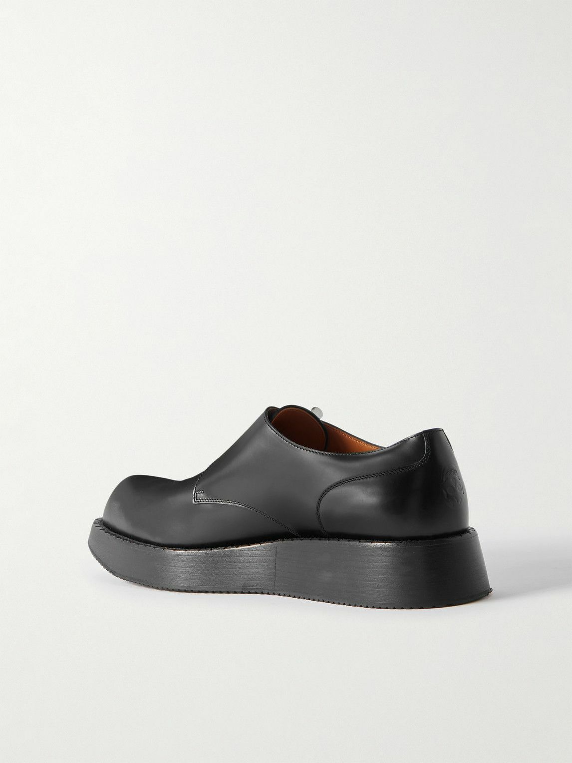 McQueen - Leather Monk-Strap Brogues - Black