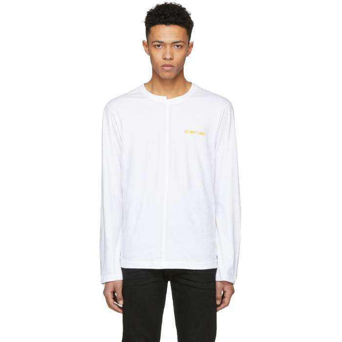 Photo: Helmut Lang White Long Sleeve Logo T-Shirt 